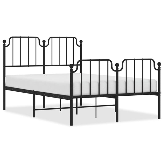 Metal Bed Frame without Mattress with Footboard Black 120x200cm Metal Bed Frame without Mattress with Footboard Black 120x200cm
