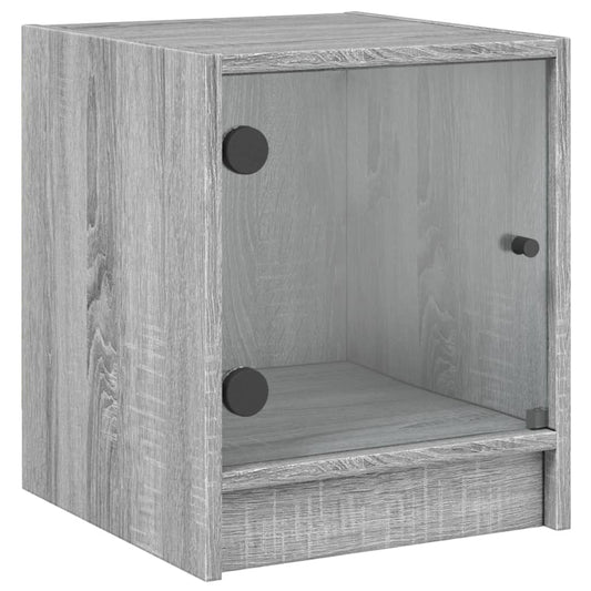 Bedside Cabinet with Glass Door Grey Sonoma 35x37x42 cm Bedside Cabinet with Glass Door Grey Sonoma 35x37x42 cm