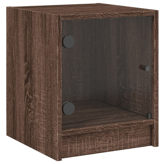 Bedside Cabinet with Glass Door Brown Oak 35x37x42 cm Bedside Cabinet with Glass Door Brown Oak 35x37x42 cm