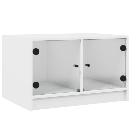 Coffee Table with Glass Doors White 68x50x42 cm Coffee Table with Glass Doors White 68x50x42 cm