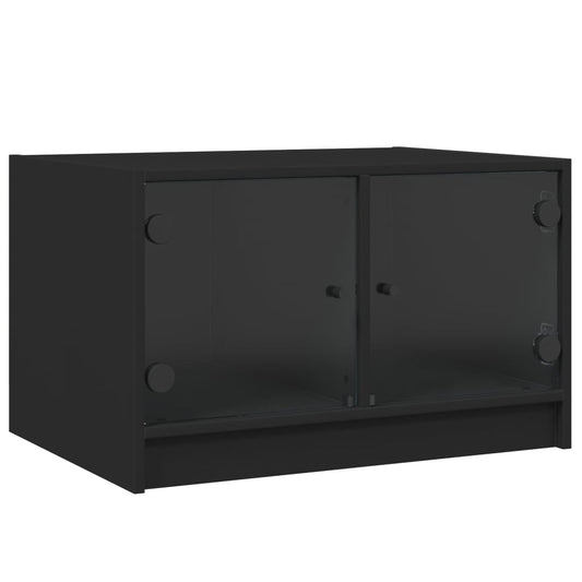 Coffee Table with Glass Doors Black 68x50x42 cm Coffee Table with Glass Doors Black 68x50x42 cm