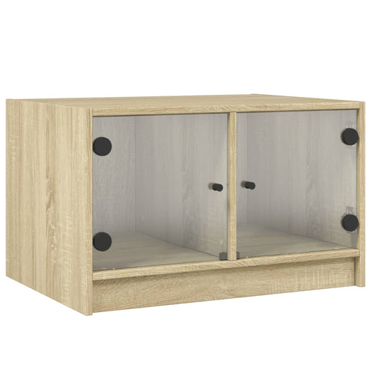 Coffee Table with Glass Doors Sonoma Oak 68x50x42 cm Coffee Table with Glass Doors Sonoma Oak 68x50x42 cm