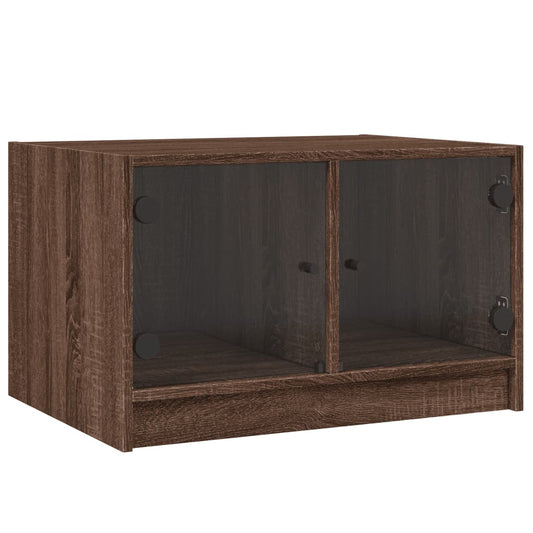 Coffee Table with Glass Doors Brown Oak 68x50x42 cm Coffee Table with Glass Doors Brown Oak 68x50x42 cm