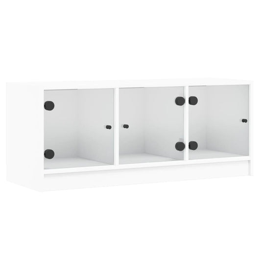 TV Cabinet with Glass Doors White 102x37x42 cm TV Cabinet with Glass Doors White 102x37x42 cm