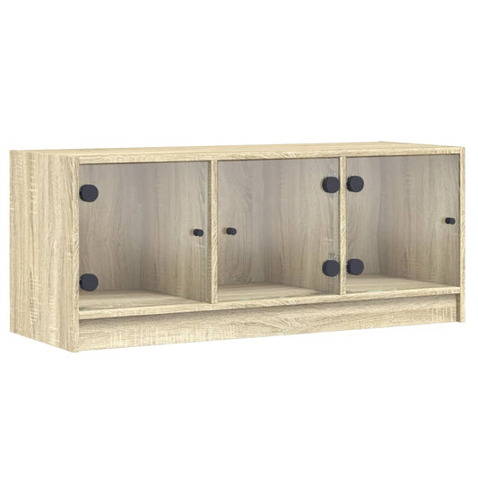 TV Cabinet with Glass Doors Sonoma Oak 102x37x42 cm TV Cabinet with Glass Doors Sonoma Oak 102x37x42 cm