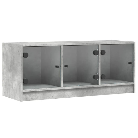 TV Cabinet with Glass Doors Concrete Grey 102x37x42 cm TV Cabinet with Glass Doors Concrete Grey 102x37x42 cm