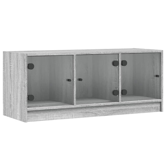 TV Cabinet with Glass Doors Grey Sonoma 102x37x42 cm TV Cabinet with Glass Doors Grey Sonoma 102x37x42 cm