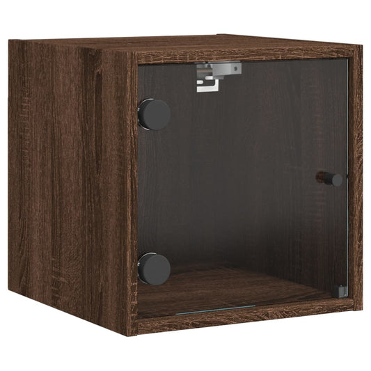 Bedside Cabinet with Glass Door Brown Oak 35x37x35 cm Bedside Cabinet with Glass Door Brown Oak 35x37x35 cm