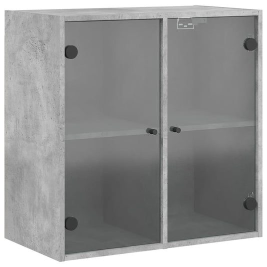 Wall Cabinet with Glass Doors Concrete Grey 68x37x68,5 cm Wall Cabinet with Glass Doors Concrete Grey 68x37x68,5 cm