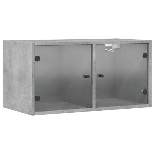 Wall Cabinet with Glass Doors Concrete Grey 68.5x37x35 cm Wall Cabinet with Glass Doors Concrete Grey 68.5x37x35 cm