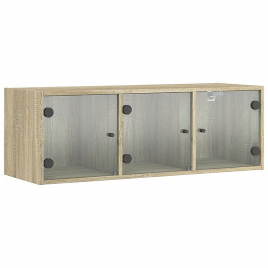 Wall Cabinet with Glass Doors Sonoma Oak 102x37x35 cm Wall Cabinet with Glass Doors Sonoma Oak 102x37x35 cm