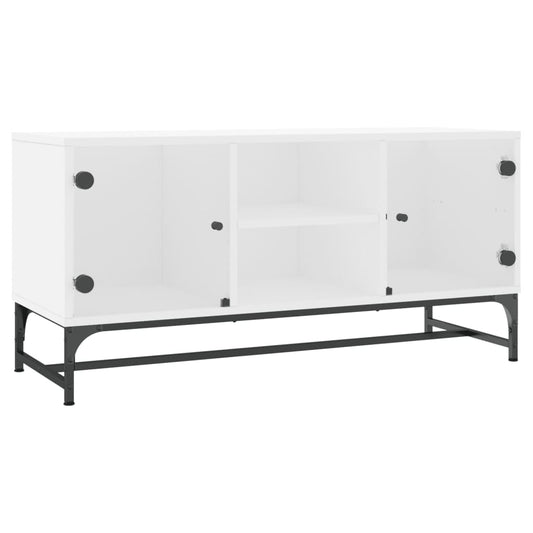 TV Cabinet with Glass Doors White 102x37x50 cm TV Cabinet with Glass Doors White 102x37x50 cm