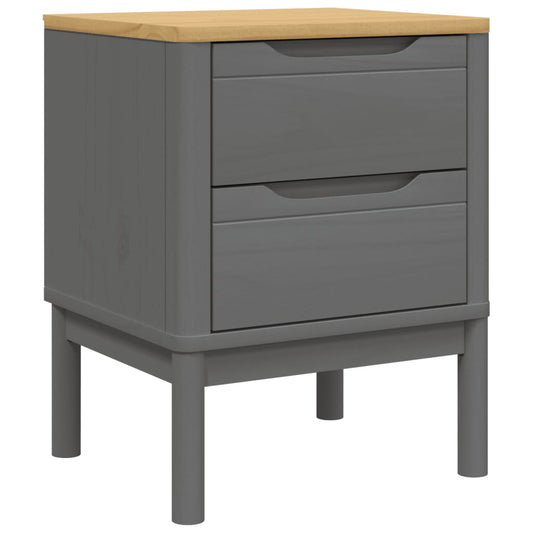Bedside Cabinet "FLORO" Grey 45x39x57 cm Solid Wood Pine Bedside Cabinet "FLORO" Grey 45x39x57 cm Solid Wood Pine