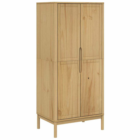 Wardrobe FLORO Wax Brown 77x53x171 cm Solid Wood Pine Wardrobe FLORO Wax Brown 77x53x171 cm Solid Wood Pine