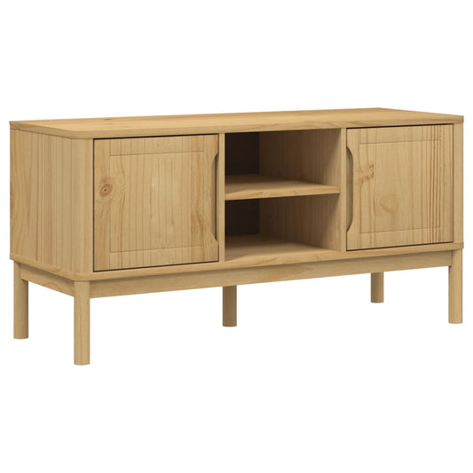 TV Cabinet FLORO Wax Brown 114x43x55 cm Solid Pine Wood TV Cabinet FLORO Wax Brown 114x43x55 cm Solid Pine Wood