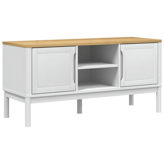 TV Cabinet FLORO White 114x43x55 cm Solid Wood Pine TV Cabinet FLORO White 114x43x55 cm Solid Wood Pine