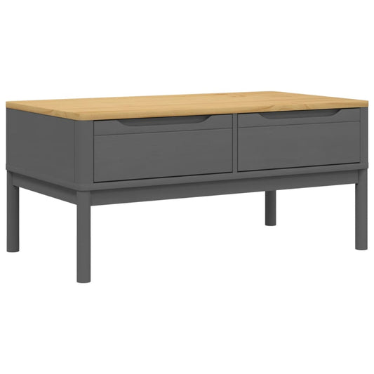 Coffee Table FLORO Grey 99x55.5x45 cm Solid Pine Wood Coffee Table FLORO Grey 99x55.5x45 cm Solid Pine Wood