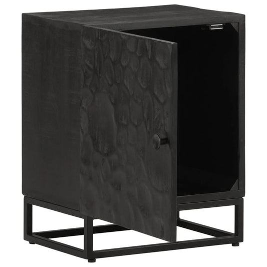Bedside Cabinet Black 40x30x50 cm Solid Wood Mango and Iron Bedside Cabinet Black 40x30x50 cm Solid Wood Mango and Iron