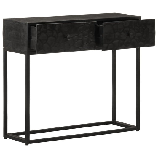 Console Table Black 90x30x76 cm Solid Wood Mango and Iron Console Table Black 90x30x76 cm Solid Wood Mango and Iron
