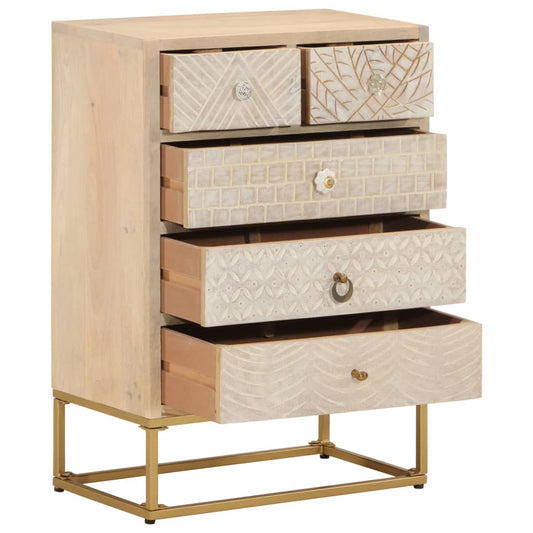 Chest of Drawers 55x30x76 cm Solid Wood Mango and Iron Chest of Drawers 55x30x76 cm Solid Wood Mango and Iron