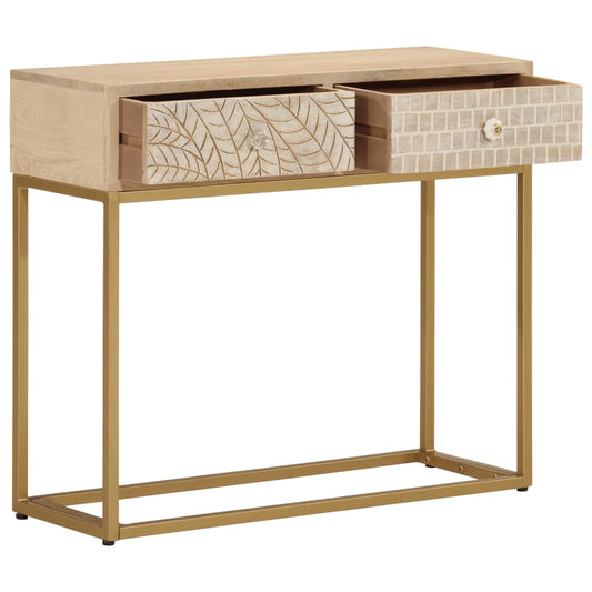 Console Table 90x30x76 cm Solid Wood Mango and Iron Console Table 90x30x76 cm Solid Wood Mango and Iron