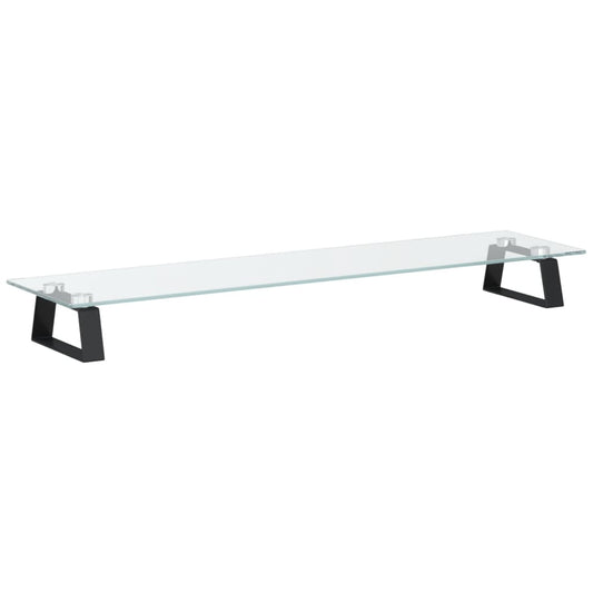 Monitor Stand Black 80x20x8 cm Tempered Glass and Metal Monitor Stand Black 80x20x8 cm Tempered Glass and Metal
