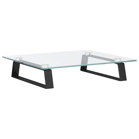 Monitor Stand Black 40x35x8 cm Tempered Glass and Metal Monitor Stand Black 40x35x8 cm Tempered Glass and Metal