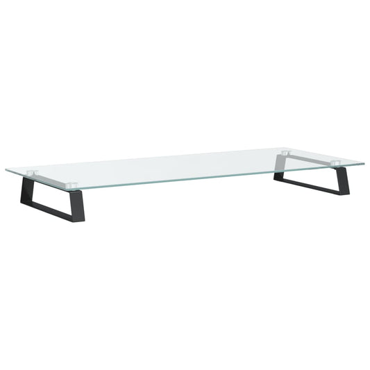Monitor Stand Black 80x35x8 cm Tempered Glass and Metal Monitor Stand Black 80x35x8 cm Tempered Glass and Metal