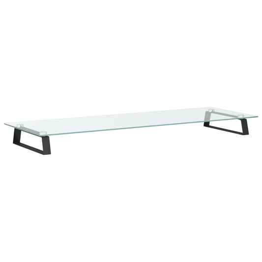 Monitor Stand Black 100x35x8 cm Tempered Glass and Metal Monitor Stand Black 100x35x8 cm Tempered Glass and Metal