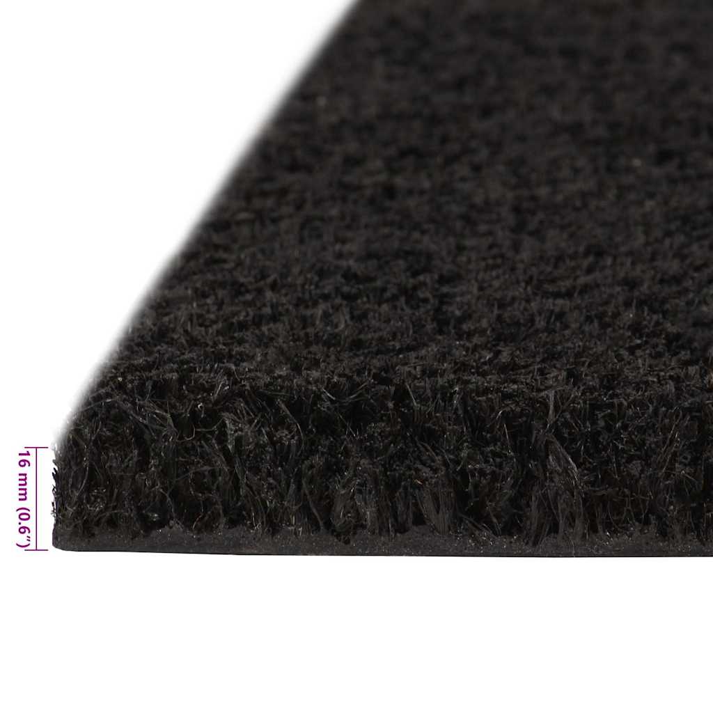 Door Mat Black 100x200 cm Tufted Coir