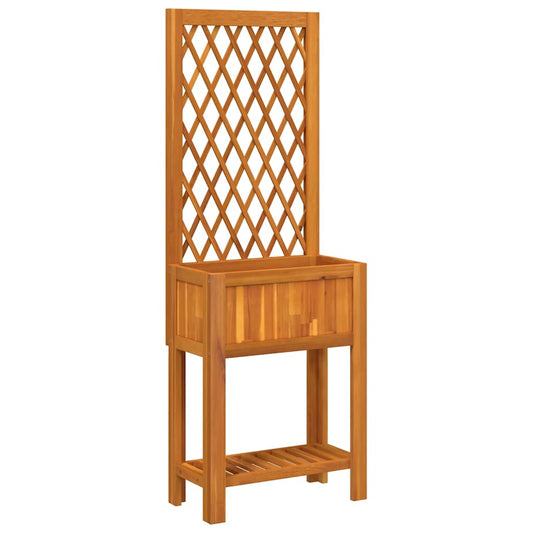 Planter with Trellis and Shelf 55x29.5x152 cm Solid Wood Acacia Planter with Trellis and Shelf 55x29.5x152 cm Solid Wood Acacia