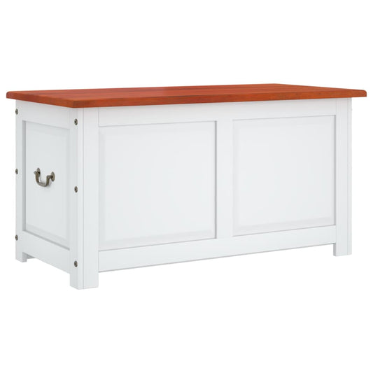 Storage Chest with Lid Brown and White Solid Wood Acacia Storage Chest with Lid Brown and White Solid Wood Acacia