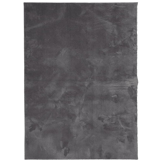 Rug HUARTE Short Pile Soft and Washable Anthracite 160x230 cm Rug HUARTE Short Pile Soft and Washable Anthracite 160x230 cm