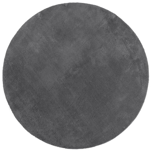 Rug HUARTE Short Pile Soft and Washable Anthracite Ø 100 cm Rug HUARTE Short Pile Soft and Washable Anthracite Ø 100 cm