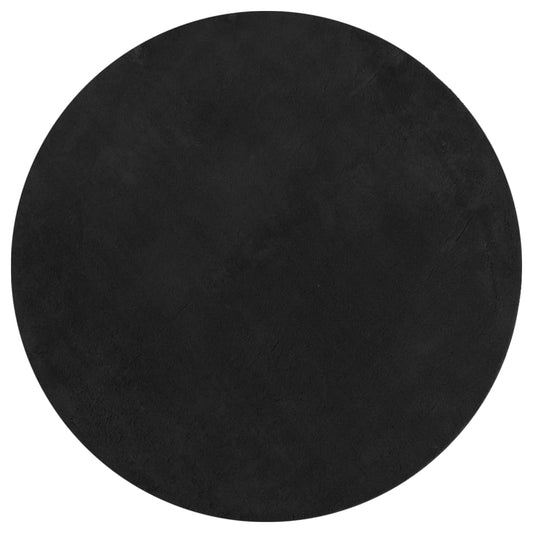 Rug HUARTE Short Pile Soft and Washable Black Ø 160 cm Rug HUARTE Short Pile Soft and Washable Black Ø 160 cm