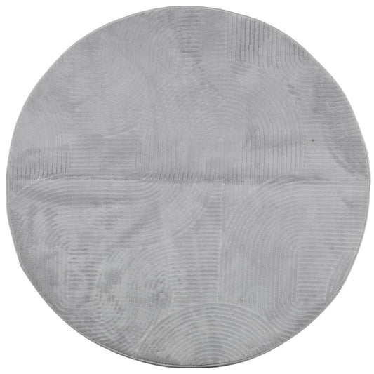 Rug IZA Short Pile Scandinavian Look Grey Ø 120 cm Rug IZA Short Pile Scandinavian Look Grey Ø 120 cm