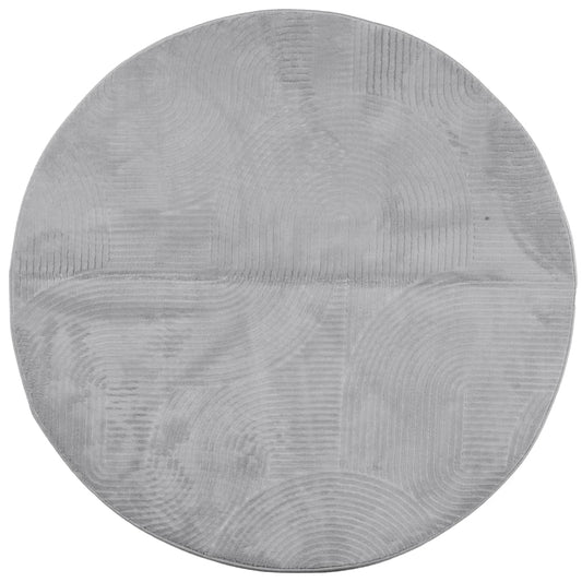 Rug IZA Short Pile Scandinavian Look Grey Ø 160 cm Rug IZA Short Pile Scandinavian Look Grey Ø 160 cm