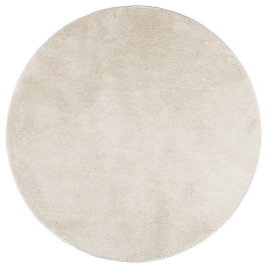 Rug OVIEDO Short Pile Beige Ø 120 cm Rug OVIEDO Short Pile Beige Ø 120 cm