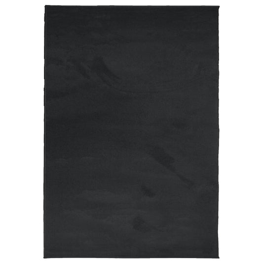 Rug OVIEDO Short Pile Black 140x200 cm Rug OVIEDO Short Pile Black 140x200 cm