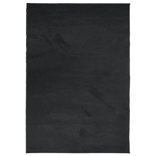 Rug OVIEDO Short Pile Black 200x280 cm Rug OVIEDO Short Pile Black 200x280 cm