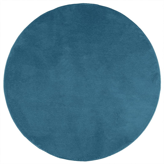 Rug OVIEDO Short Pile Turquoise Ø 160 cm Rug OVIEDO Short Pile Turquoise Ø 160 cm