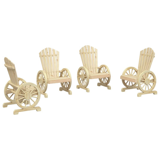 Garden Adirondack Chair | Set of 4 | Natural Wood | Solid fir wood Garden Adirondack Chair | Set of 4 | Natural Wood | Solid fir wood