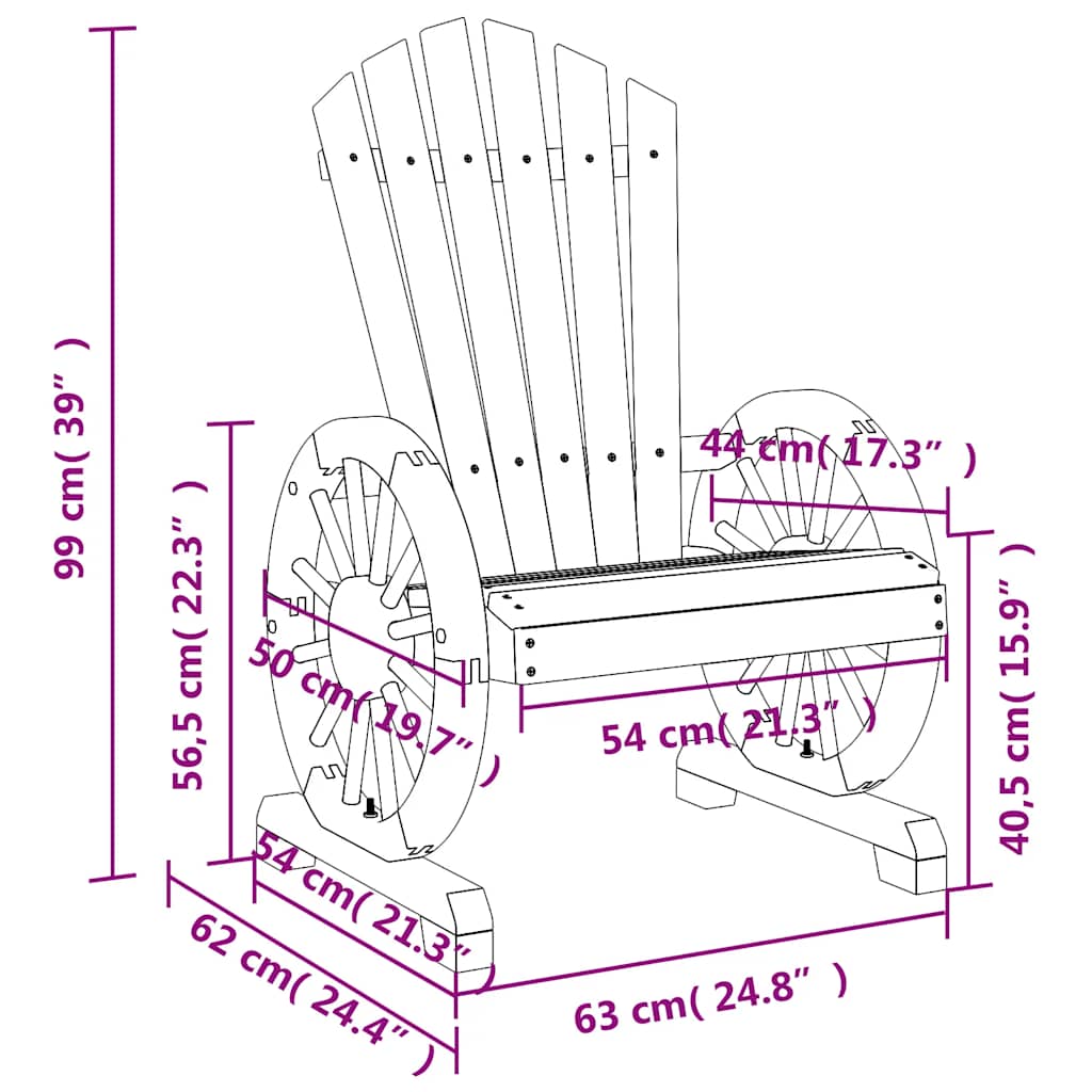 Garden Adirondack Chairs 4 pcs Solid Wood Fir