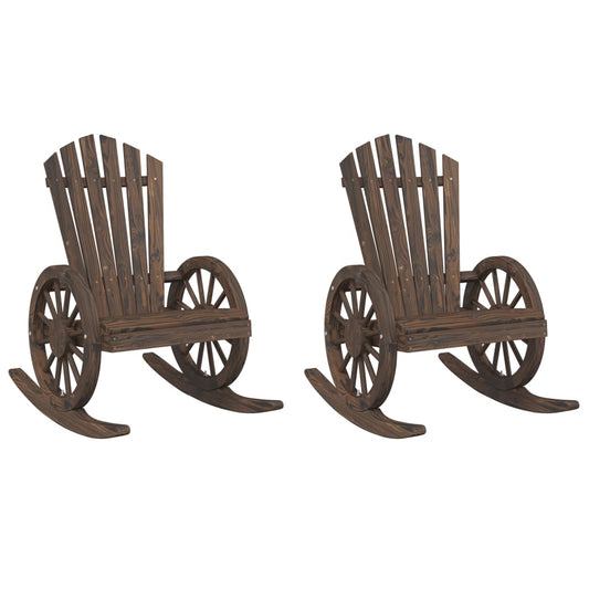 Rocking Adirondack Chairs 2 pcs Solid Wood Fir Rocking Adirondack Chairs 2 pcs Solid Wood Fir