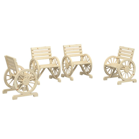 Garden Chairs 4 pcs Solid Wood Fir Garden Chairs 4 pcs Solid Wood Fir