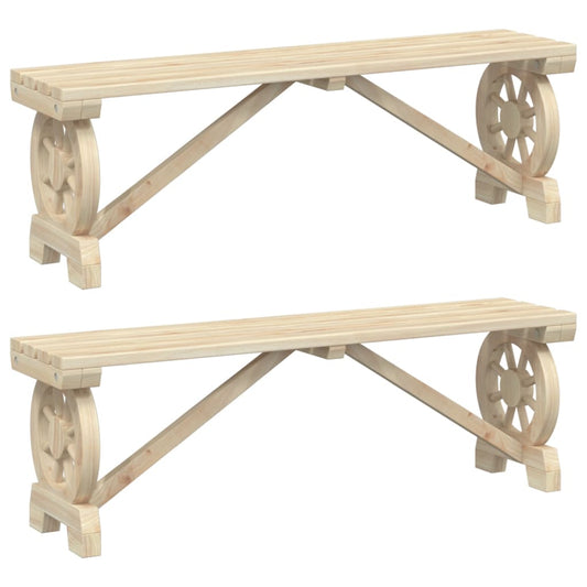 Garden Benches 2 pcs Solid Wood Fir Garden Benches 2 pcs Solid Wood Fir