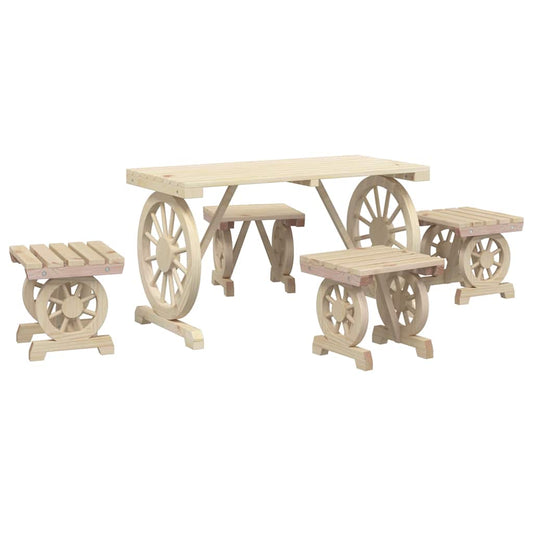 5 Piece Garden Dining Set Solid Wood Fir 5 Piece Garden Dining Set Solid Wood Fir