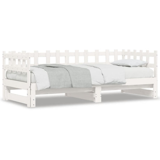 Pull-out Day Bed without Mattress White 2x(90x200) cm Solid Wood Pull-out Day Bed without Mattress White 2x(90x200) cm Solid Wood