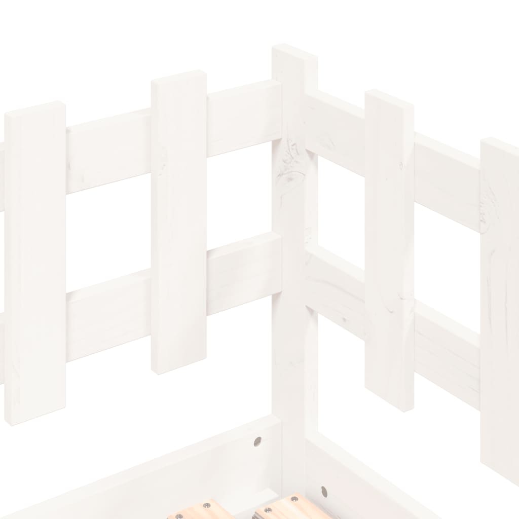 Pull-out Day Bed without Mattress White 2x(90x200) cm Solid Wood