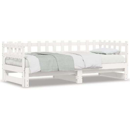 Pull-out Day Bed without Mattress White 2x(90x190)cm Solid Wood Pull-out Day Bed without Mattress White 2x(90x190)cm Solid Wood